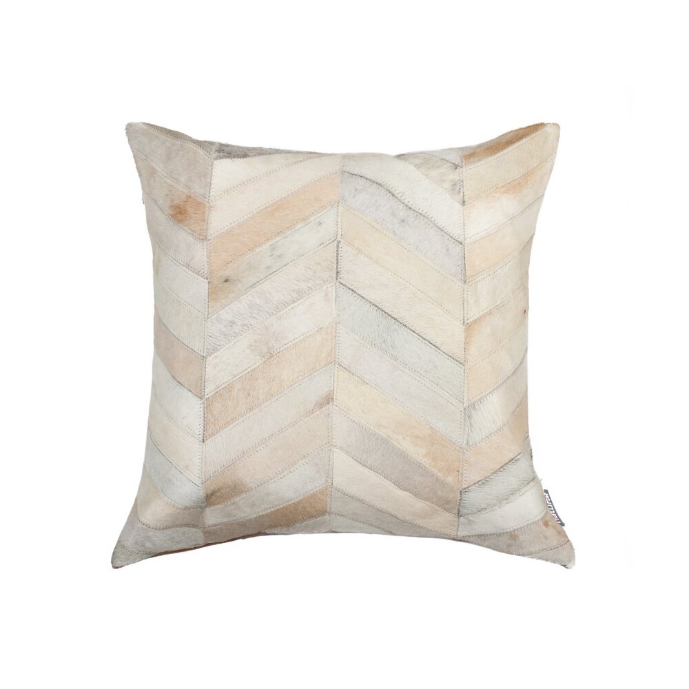 Natural Home Decor Torino Chevron Cowhide Pillow | 1-Piece | Natural | 18"x18"